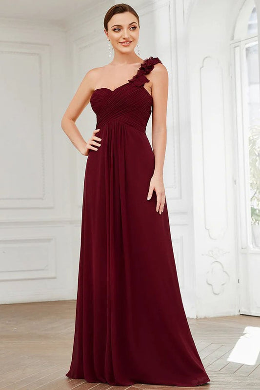 A-Line Floor Length Chiffon Bridesmaid Dress CB0698