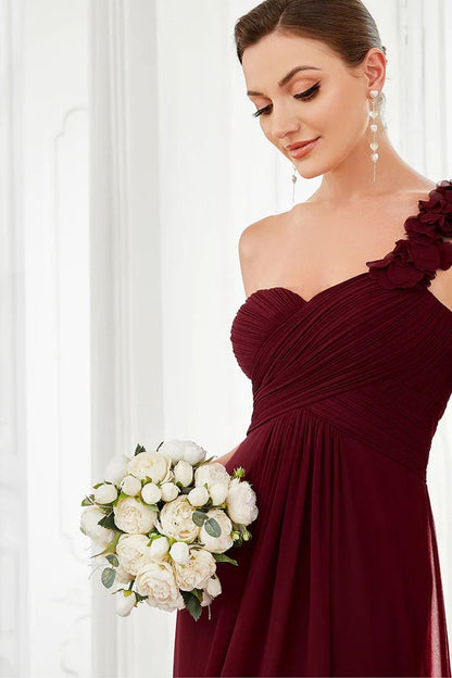 A-Line Floor Length Chiffon Bridesmaid Dress CB0698