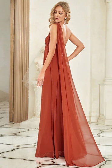 A-Line Floor Length Chiffon Bridesmaid Dress CB0699
