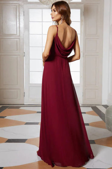 A-Line Floor Length Chiffon Bridesmaid Dress CB0700