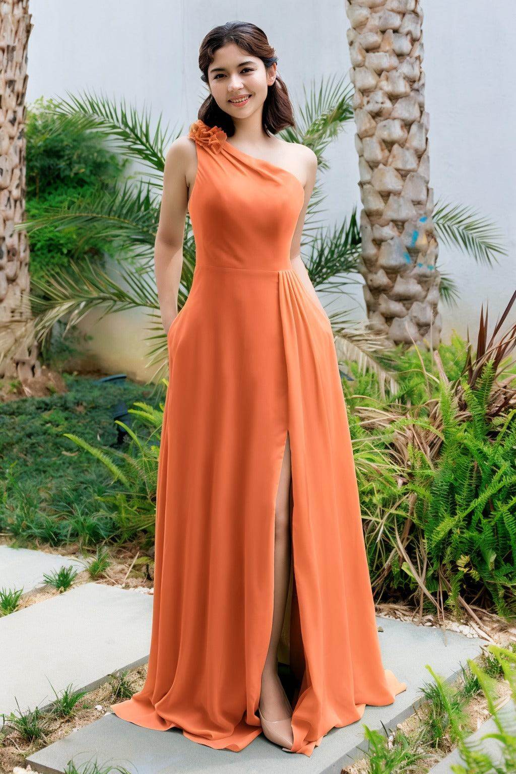 A-Line Floor Length Chiffon Bridesmaid Dress CB0707 - COCOMELODY