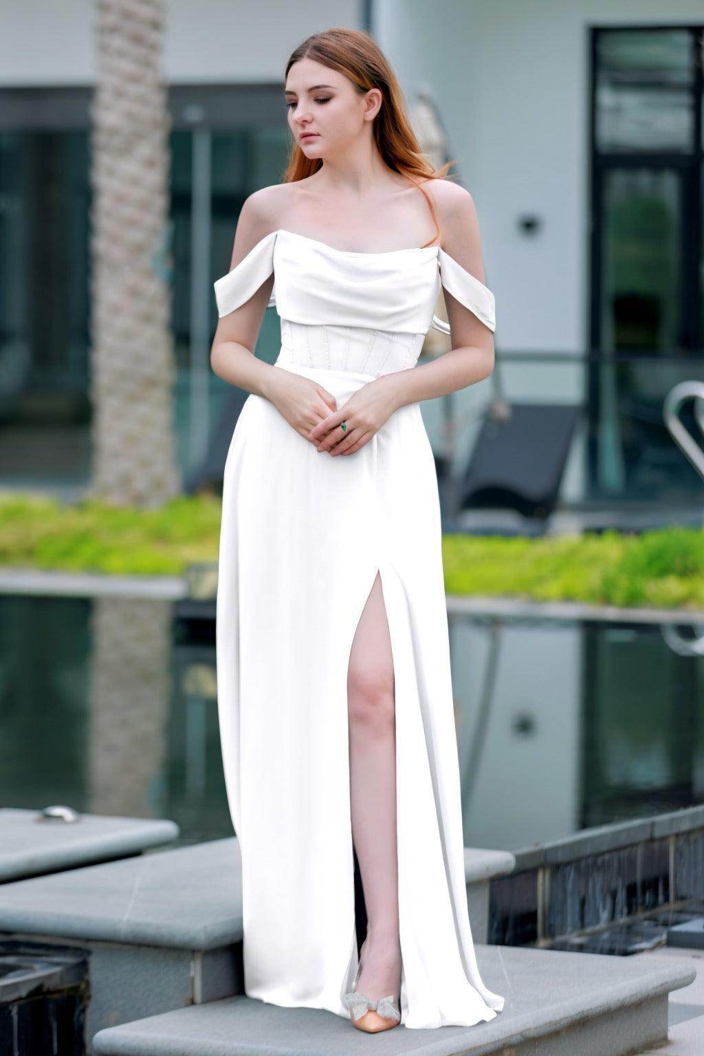 A-Line Floor Length Chiffon Bridesmaid Dress CB0709PS - COCOMELODY