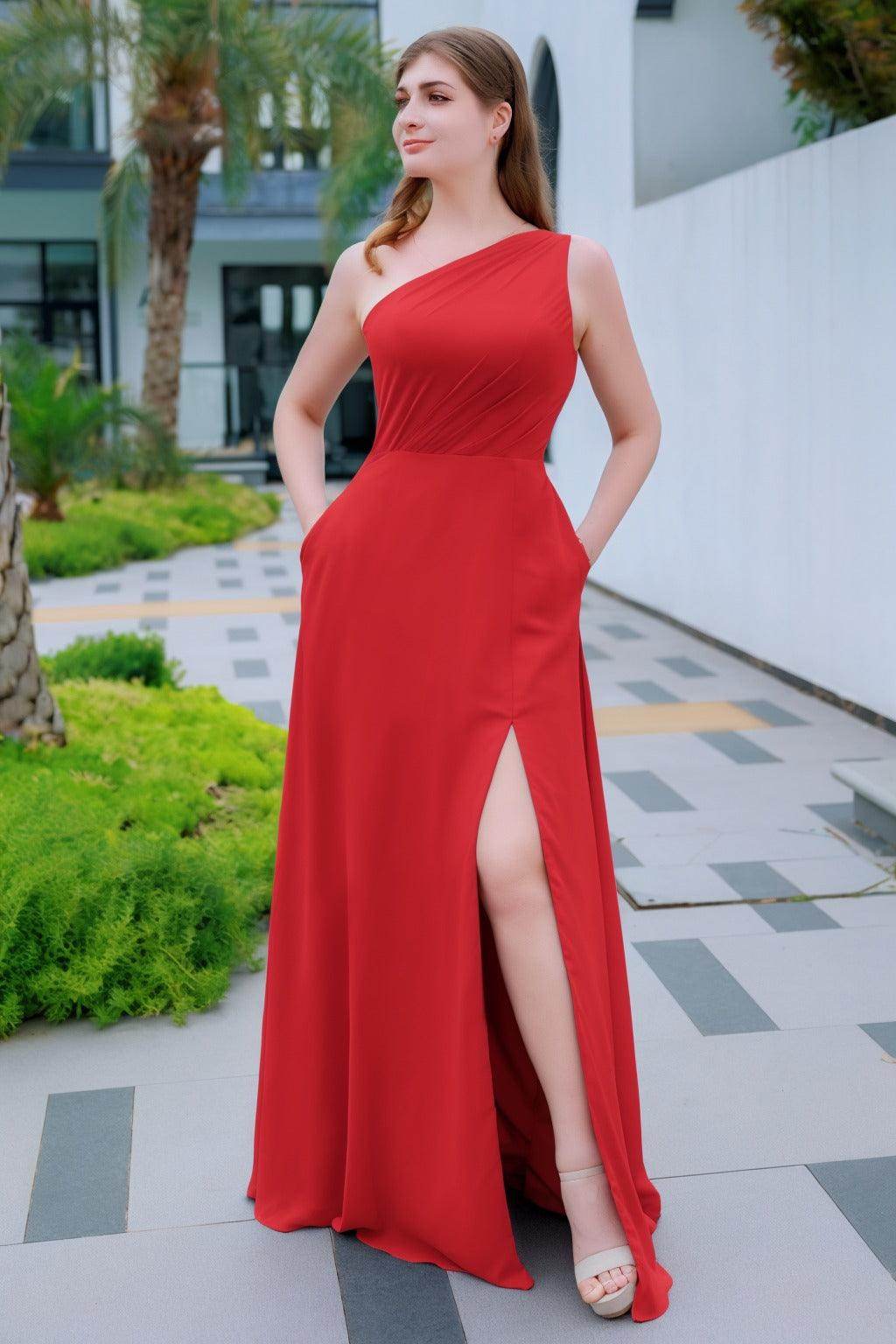 A-Line Floor Length Chiffon Bridesmaid Dress CB0715 - COCOMELODY