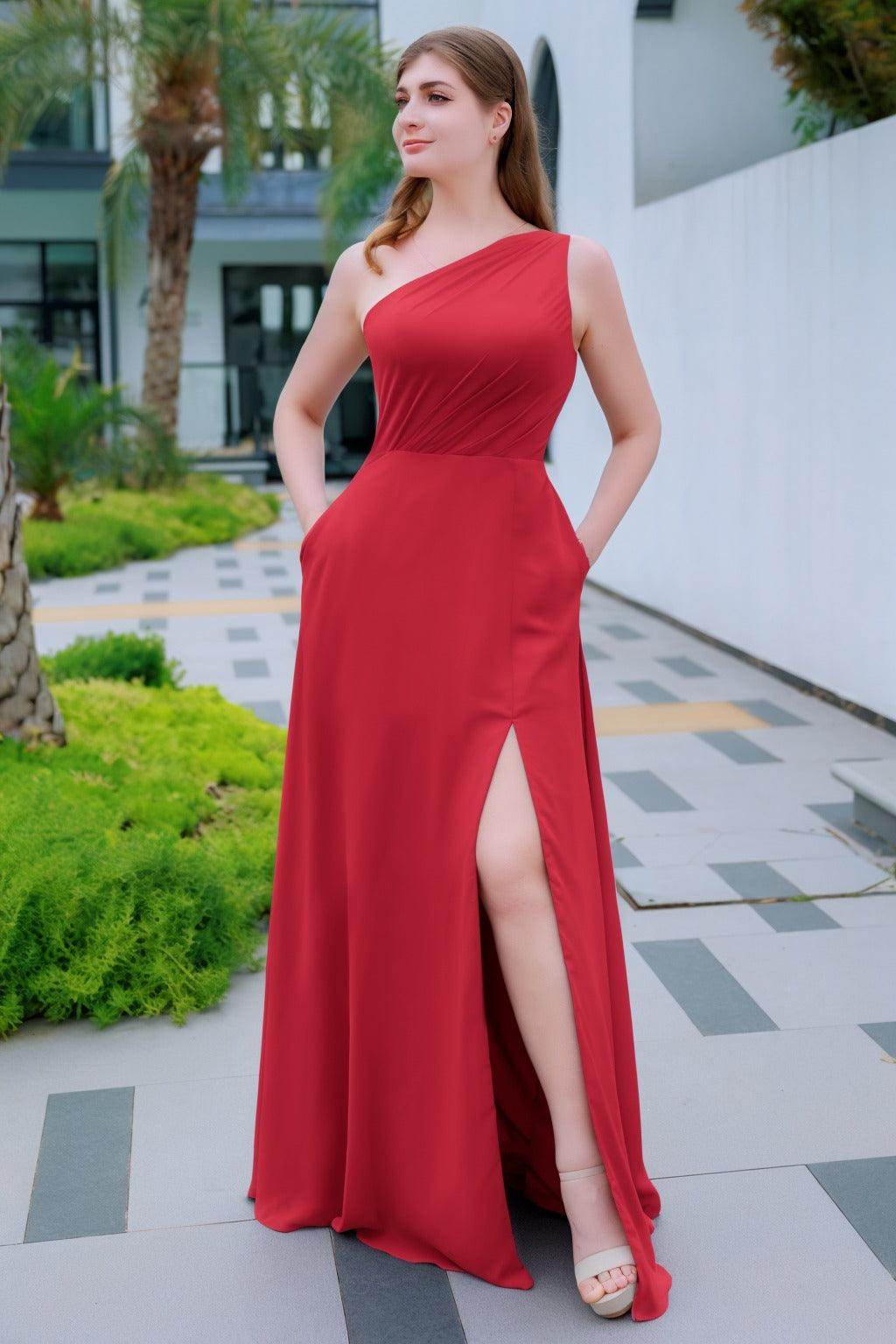 A-Line Floor Length Chiffon Bridesmaid Dress CB0715 - COCOMELODY