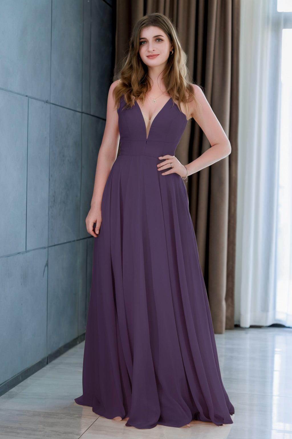 A-Line Floor Length Chiffon Bridesmaid Dress CB0716 - COCOMELODY