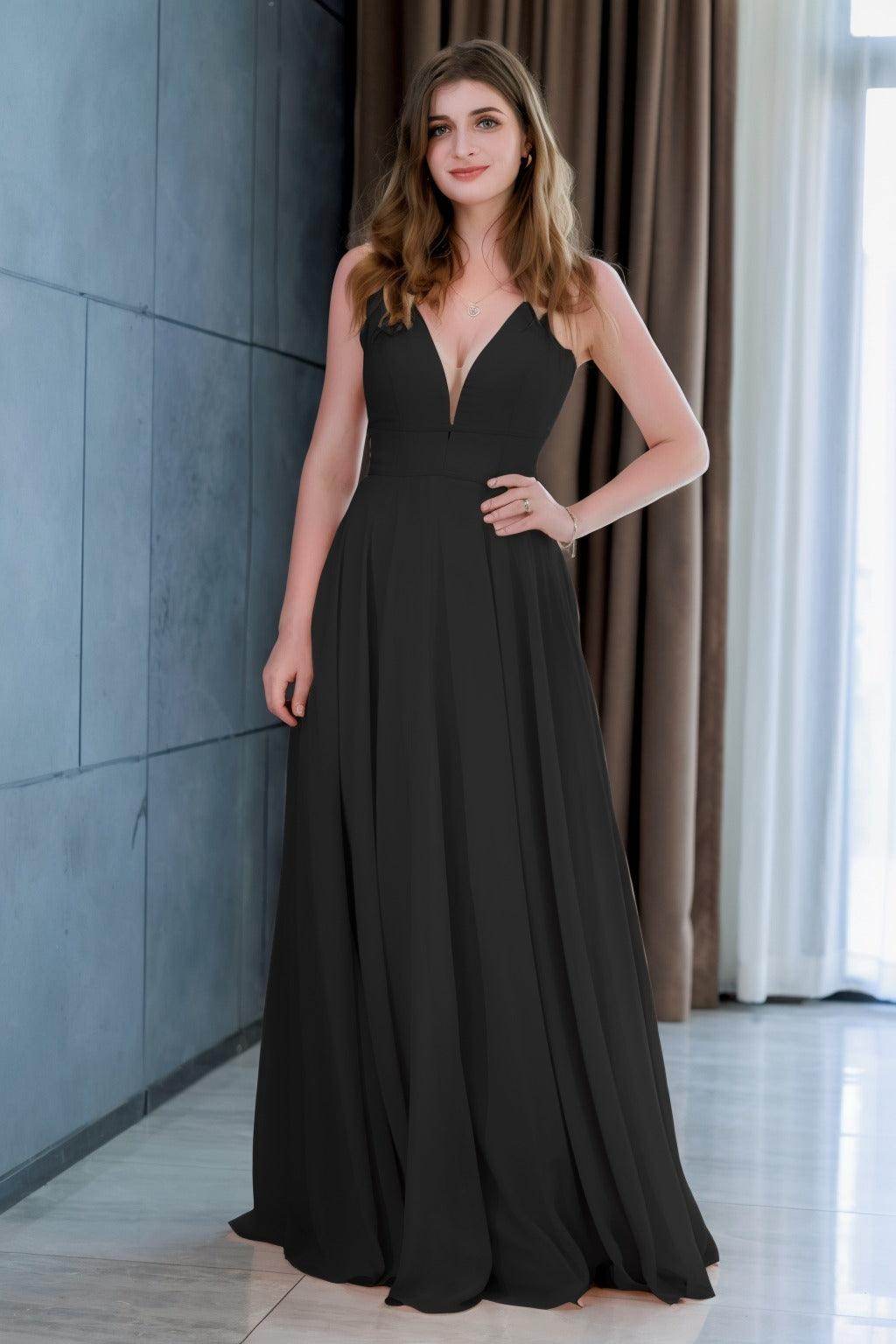 A-Line Floor Length Chiffon Bridesmaid Dress CB0716 - COCOMELODY
