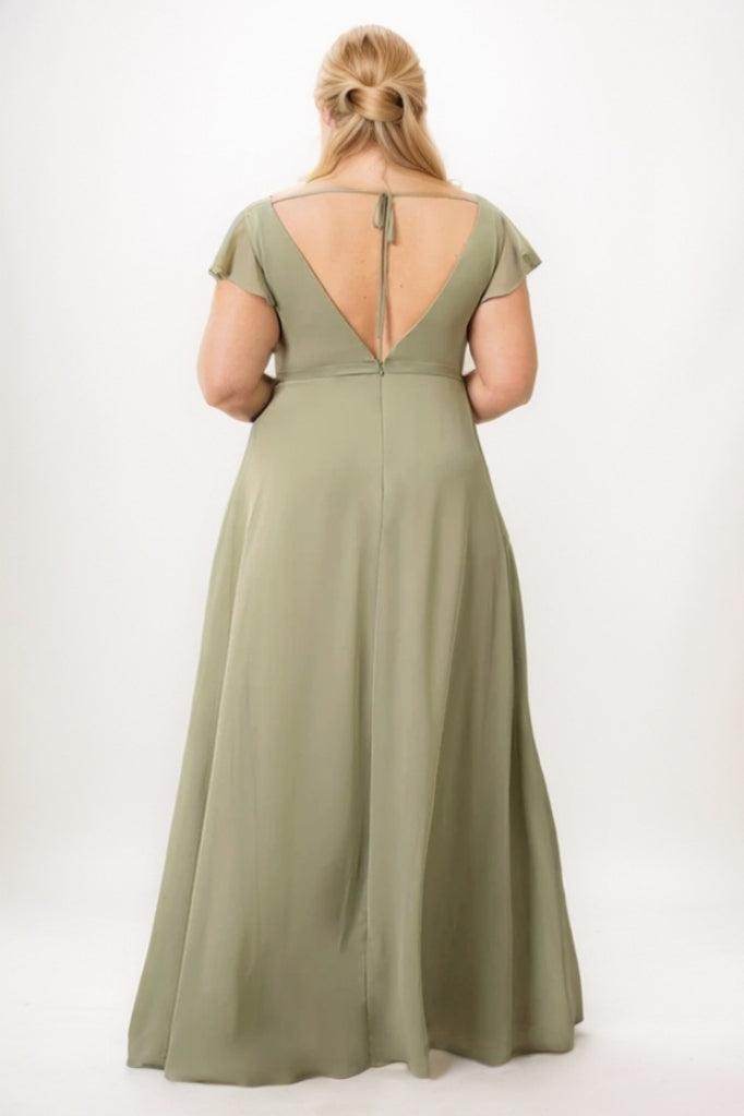 A-Line Maxi Chiffon Bridesmaid Dress CB0729 - COCOMELODY