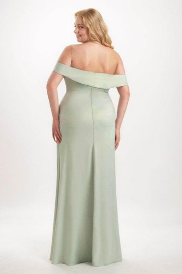 Sheath-Column Maxi Satin Bridesmaid Dress CB0736 - COCOMELODY