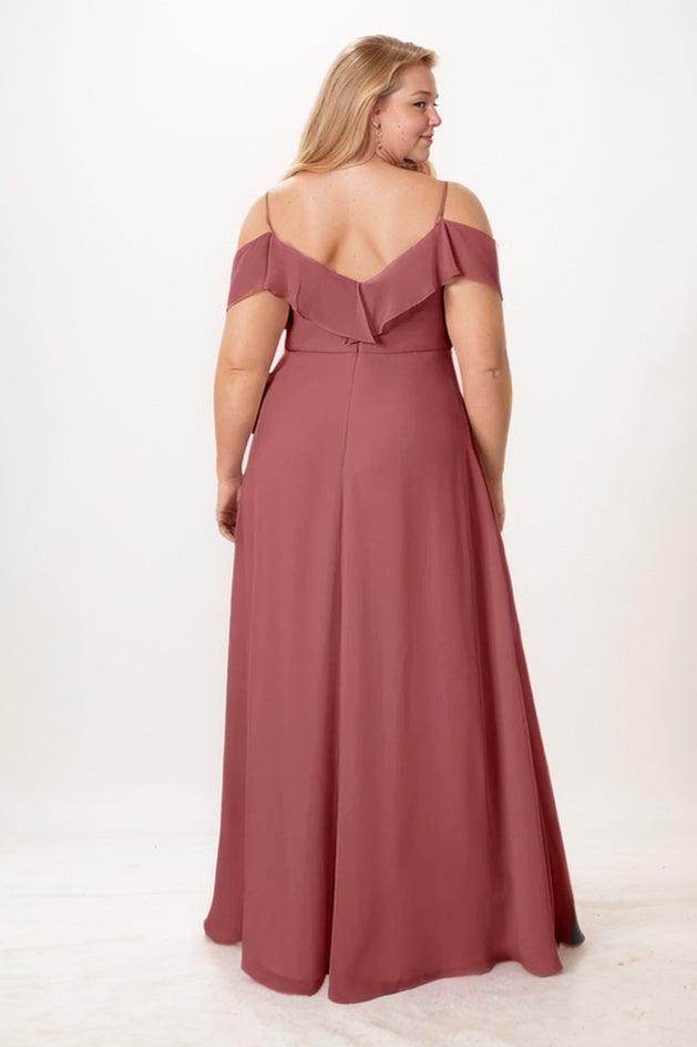 A-Line Maxi Chiffon Bridesmaid Dress CB0744 - COCOMELODY