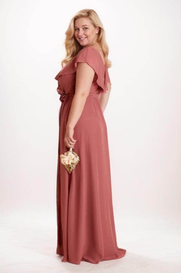 A-Line Maxi Chiffon Bridesmaid Dress CB0746 - COCOMELODY
