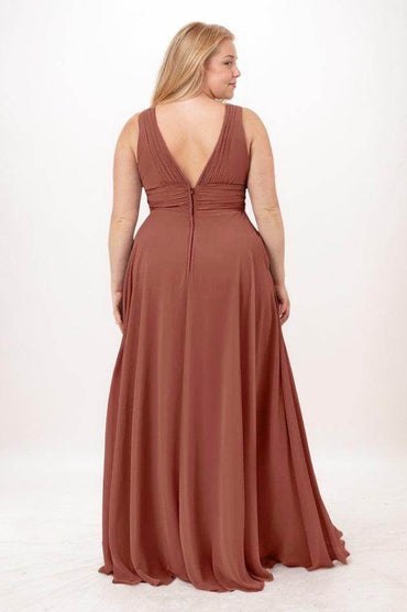A-Line Maxi Chiffon Bridesmaid Dress CB0750 - COCOMELODY