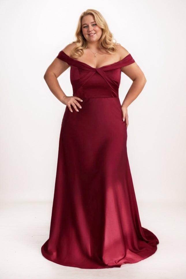 A-Line Maxi Luxe Satin Bridesmaid Dress CB0752 - COCOMELODY