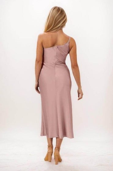 Sheath-Column Midi Chiffon Bridesmaid Dress CB0754 - COCOMELODY