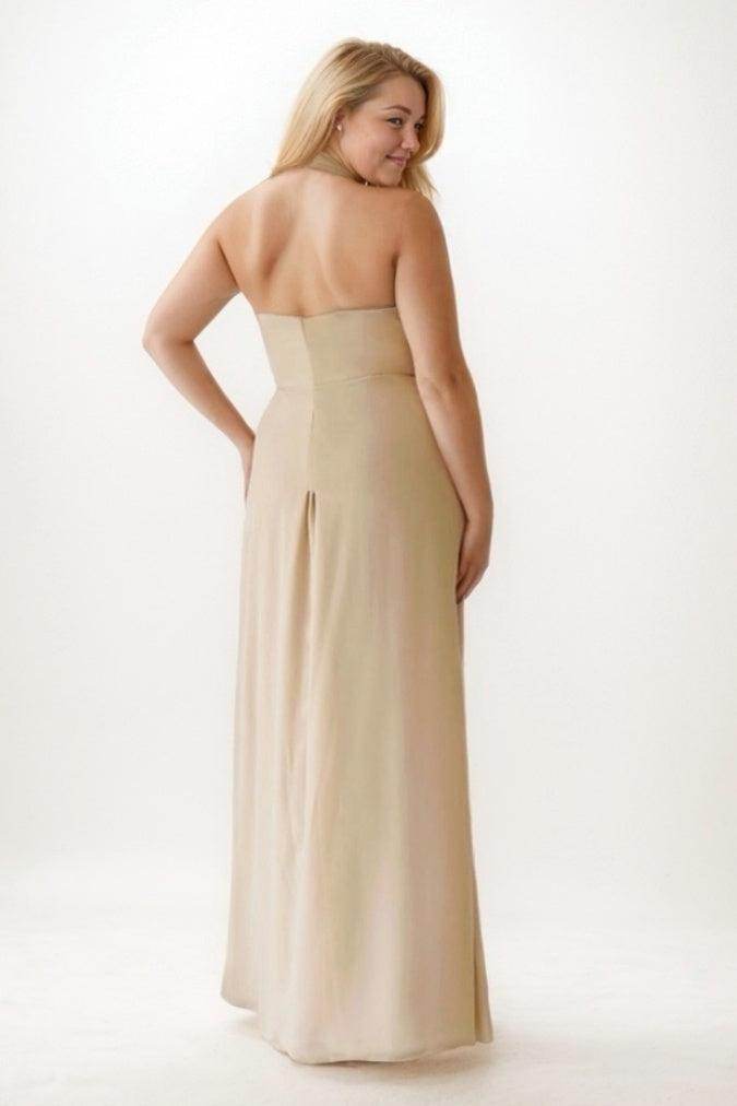 Sheath-Column Maxi Chiffon Bridesmaid Dress CB0756 - COCOMELODY