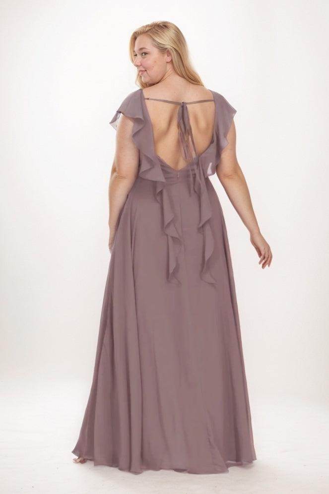 A-Line Maxi Chiffon Bridesmaid Dress CB0763 - COCOMELODY