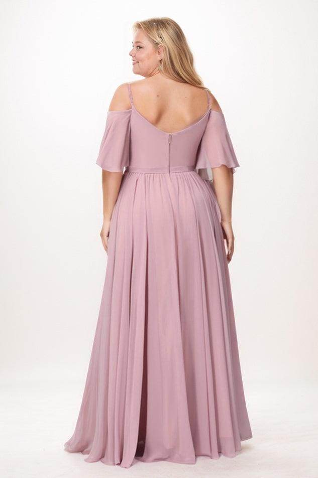 A-Line Maxi Chiffon Bridesmaid Dress CB0775 - COCOMELODY
