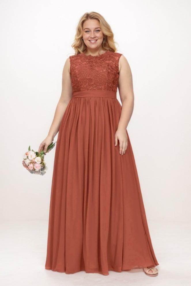 A-Line Maxi Chiffon Bridesmaid Dress CB0778 - COCOMELODY