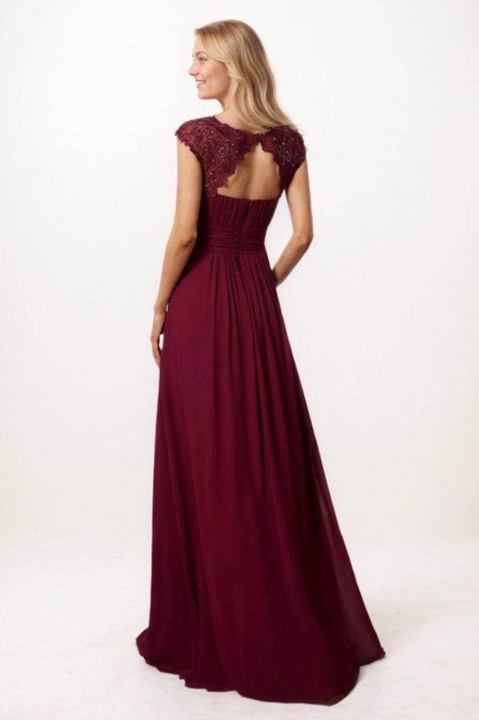 A-Line Maxi Chiffon Bridesmaid Dress CB0785 - COCOMELODY