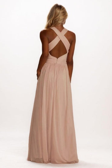 A-Line Maxi Chiffon Bridesmaid Dress CB0786