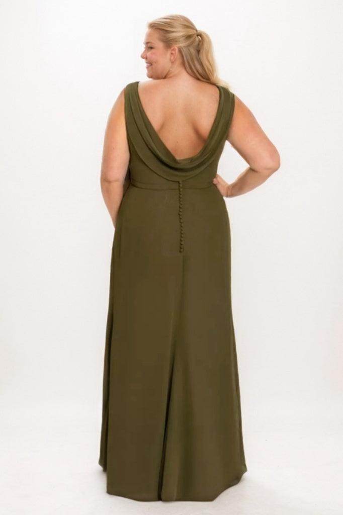 A-Line Maxi Chiffon Bridesmaid Dress CB0789 - COCOMELODY