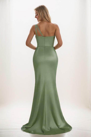 Trumpet Bridesmaid Dress with Split and Sweep Train CB0793 - COCOMELODY