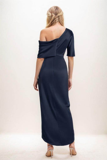 Sheath Bridesmaid Dress with Ruffles Ankle Length CB0805 - COCOMELODY