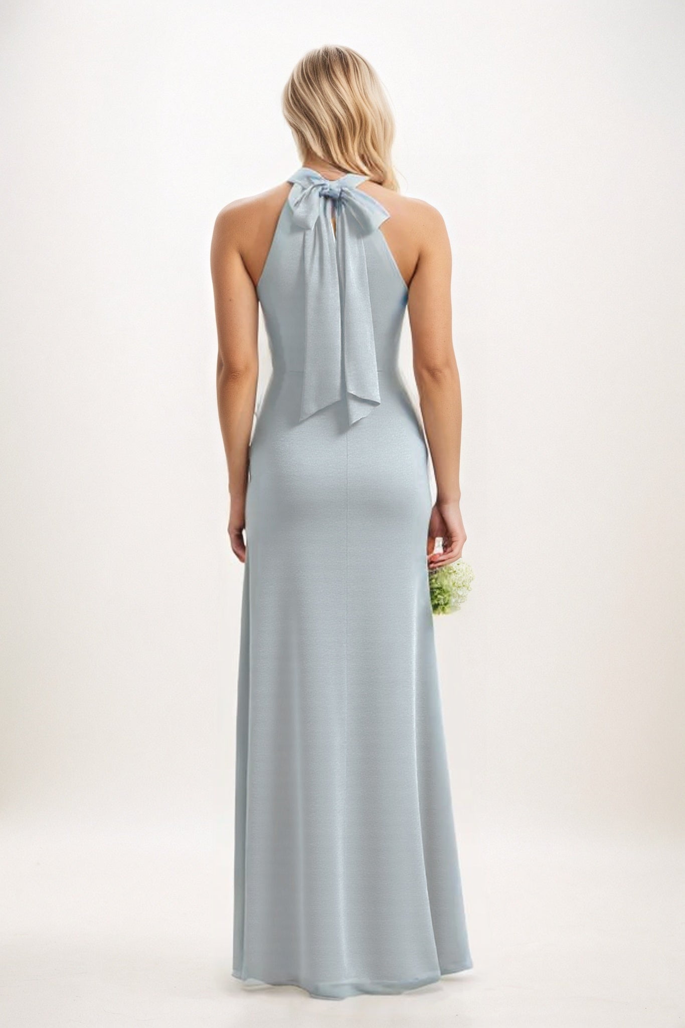 Sheath-Column Maxi Elastic Cloth Bridesmaid Dress CB0814