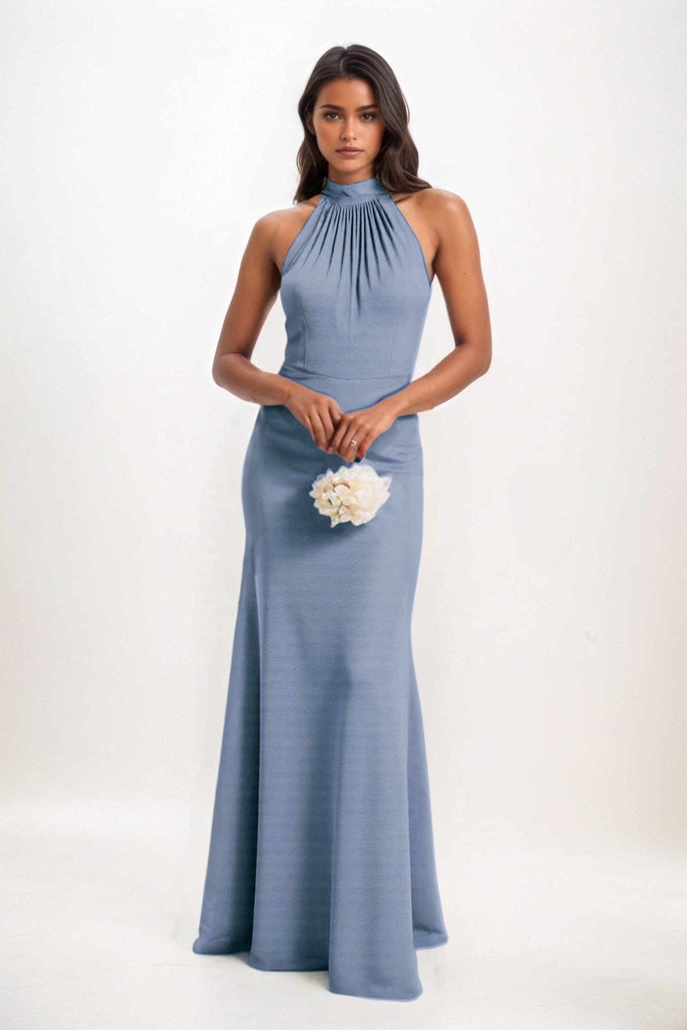 Sheath-Column Maxi Elastic Cloth Bridesmaid Dress CB0814