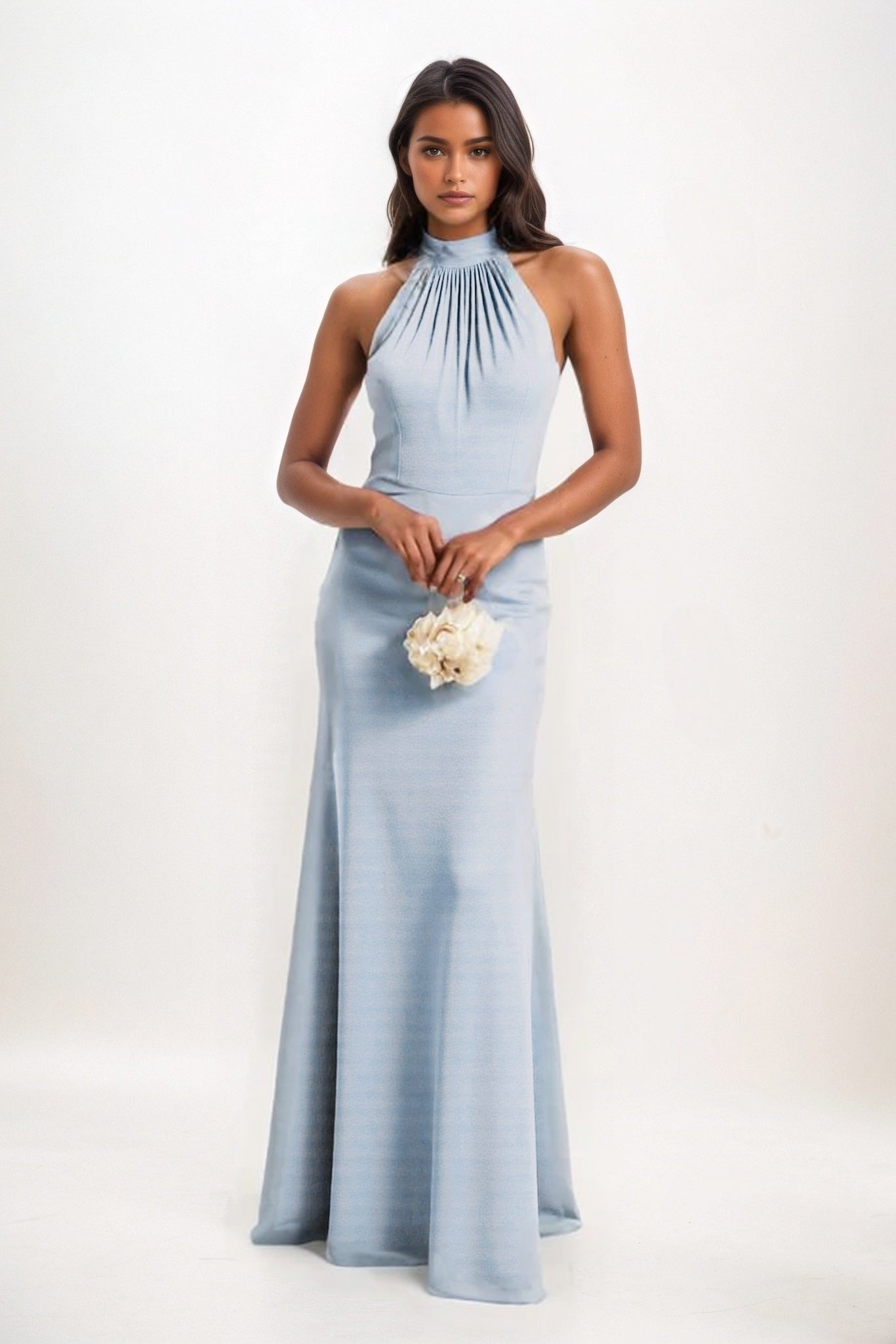 Sheath-Column Maxi Elastic Cloth Bridesmaid Dress CB0814