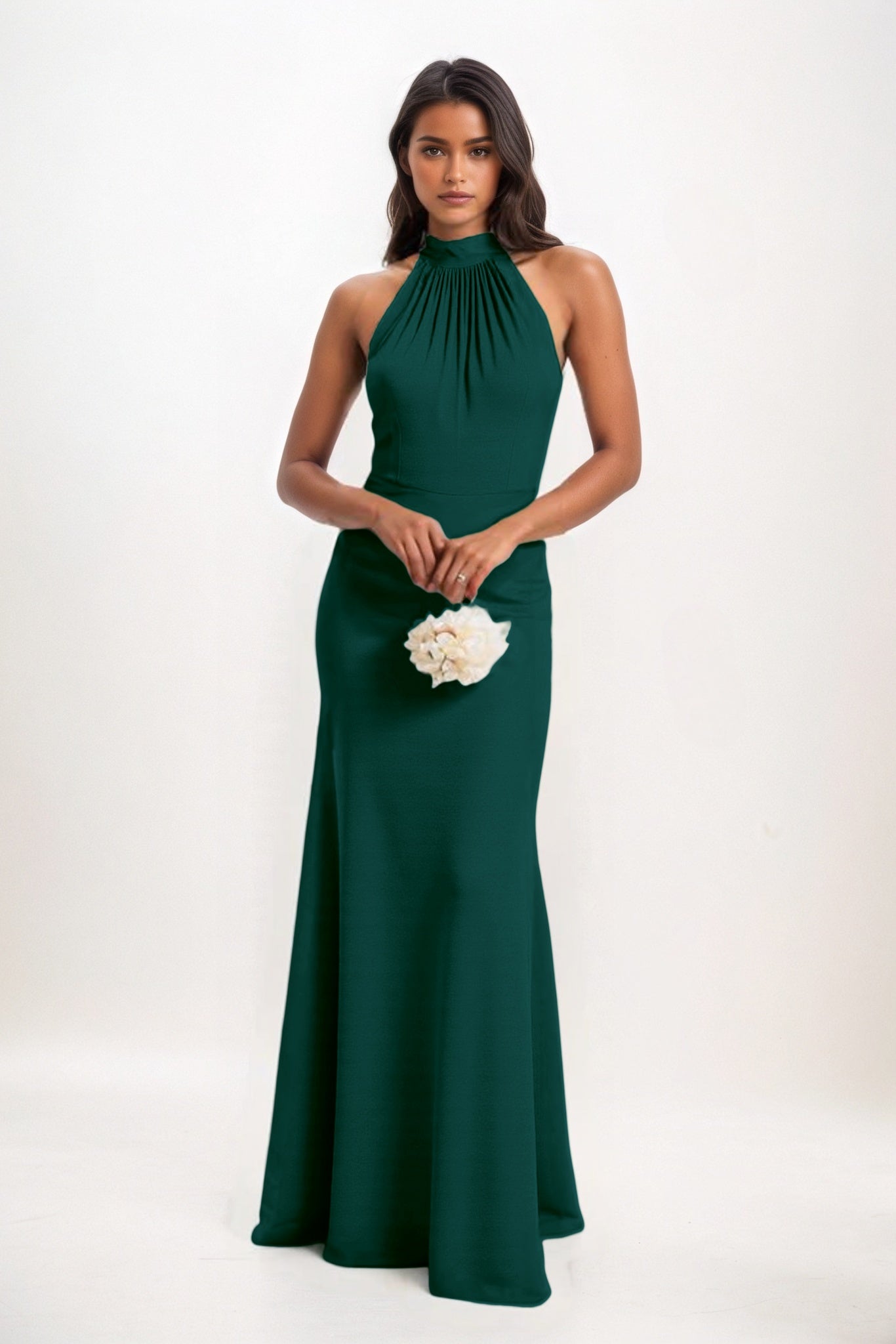 Sheath-Column Maxi Elastic Cloth Bridesmaid Dress CB0814