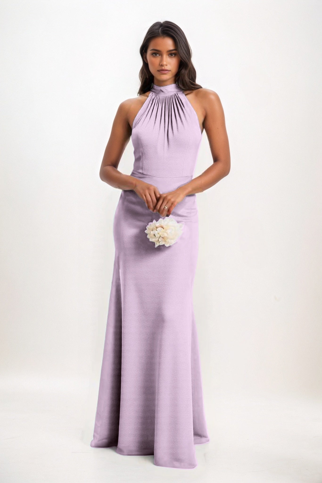 Sheath-Column Maxi Elastic Cloth Bridesmaid Dress CB0814