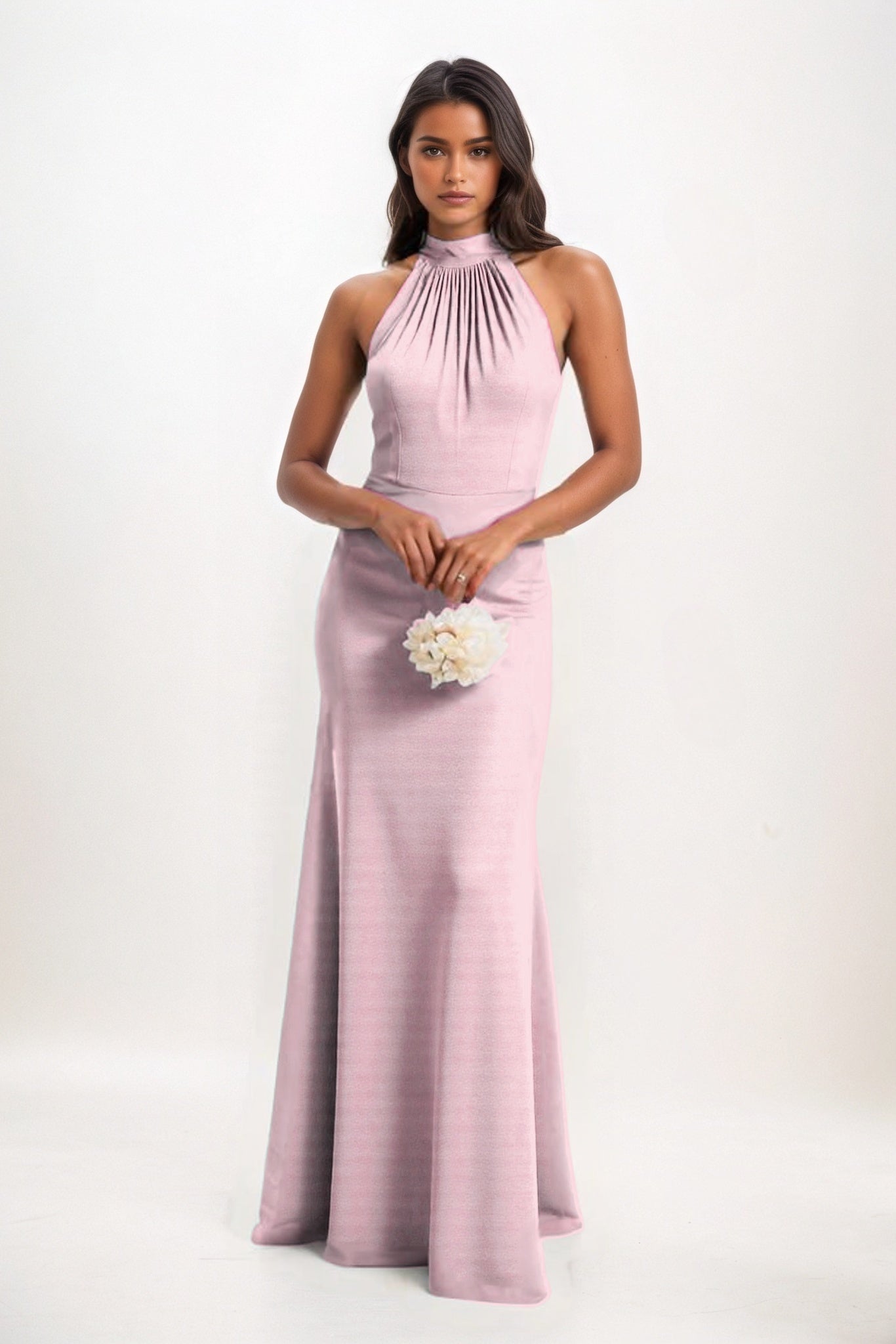 Sheath-Column Maxi Elastic Cloth Bridesmaid Dress CB0814