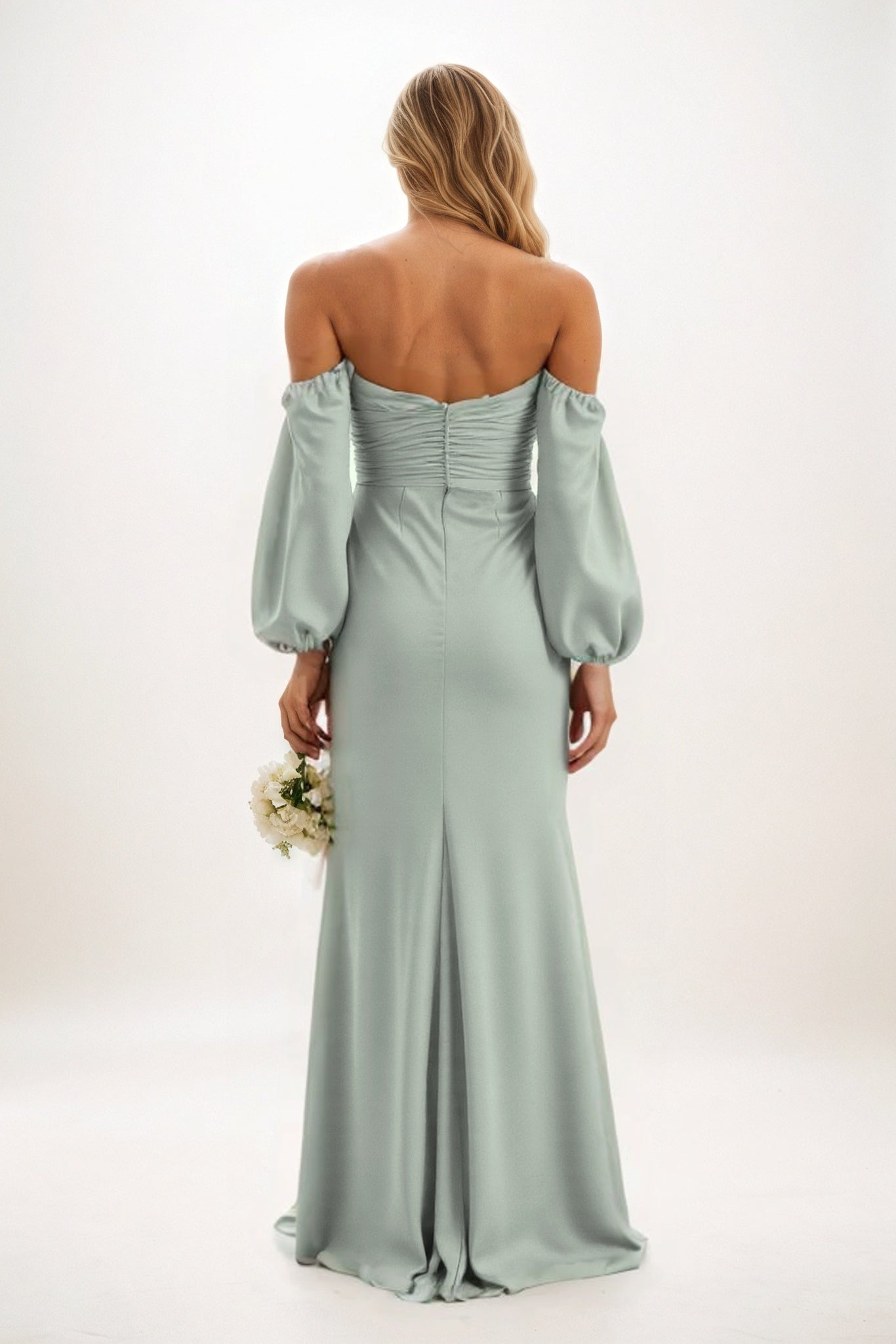 Trumpet-Mermaid Maxi Luxe Satin Bridesmaid Dress CB0817