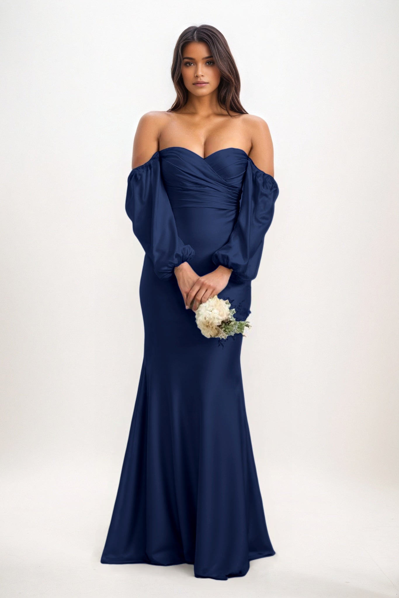 Trumpet-Mermaid Maxi Luxe Satin Bridesmaid Dress CB0817