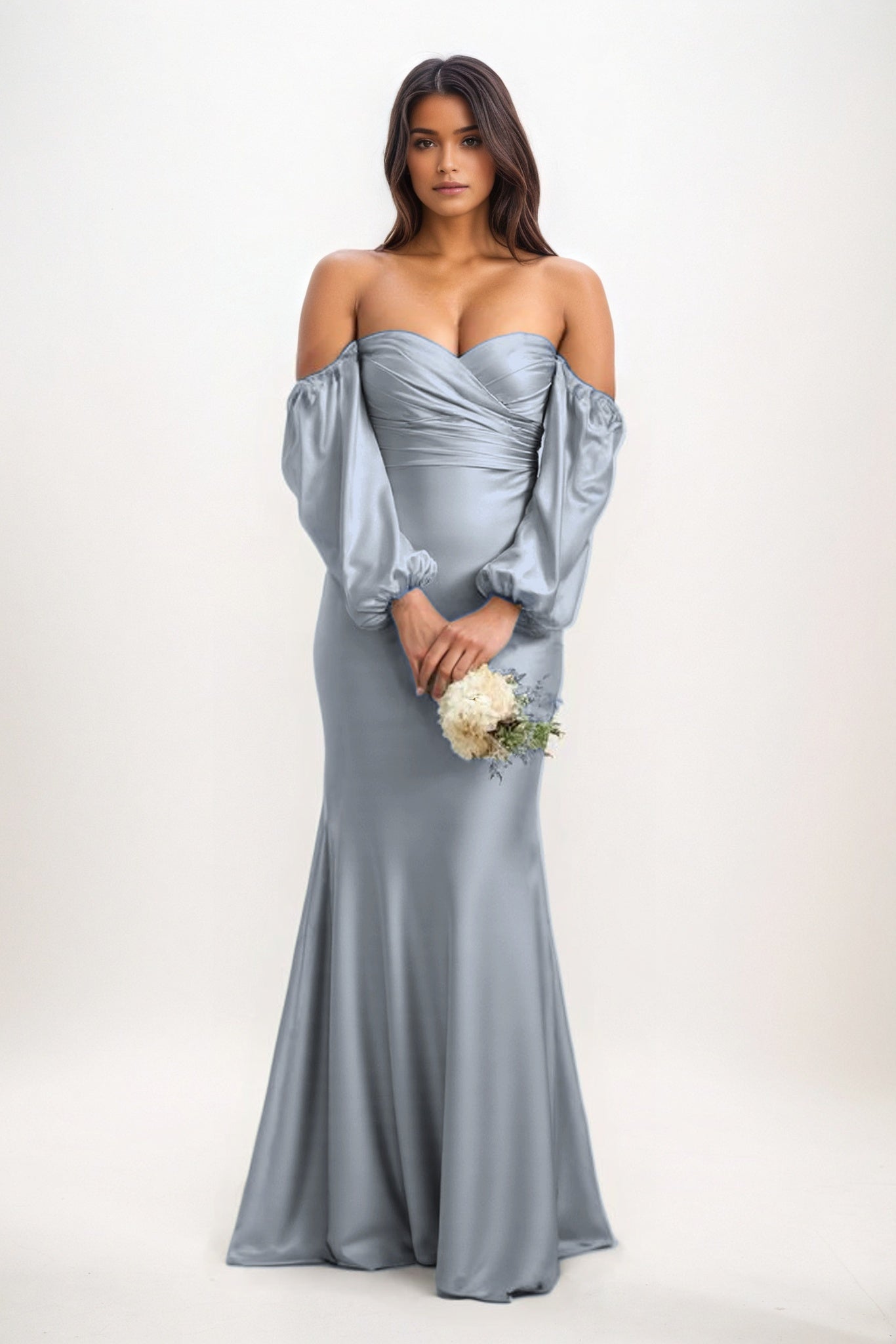 Trumpet-Mermaid Maxi Luxe Satin Bridesmaid Dress CB0817