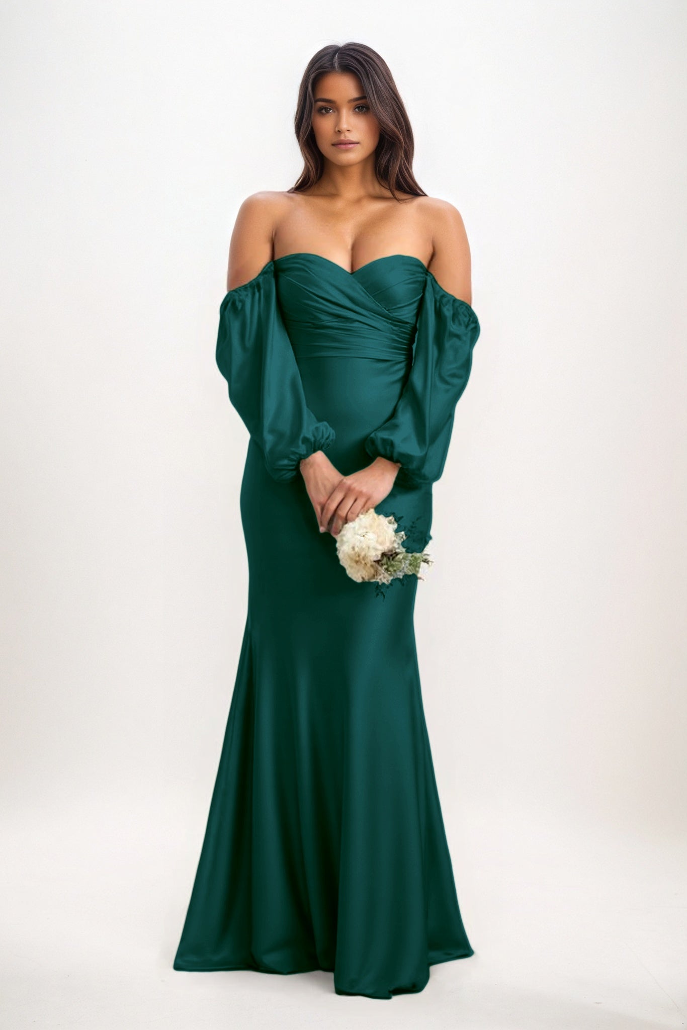 Trumpet-Mermaid Maxi Luxe Satin Bridesmaid Dress CB0817