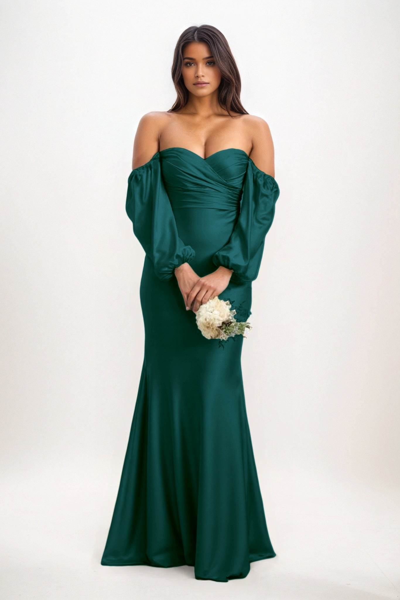 Trumpet-Mermaid Maxi Luxe Satin Bridesmaid Dress CB0817 - COCOMELODY