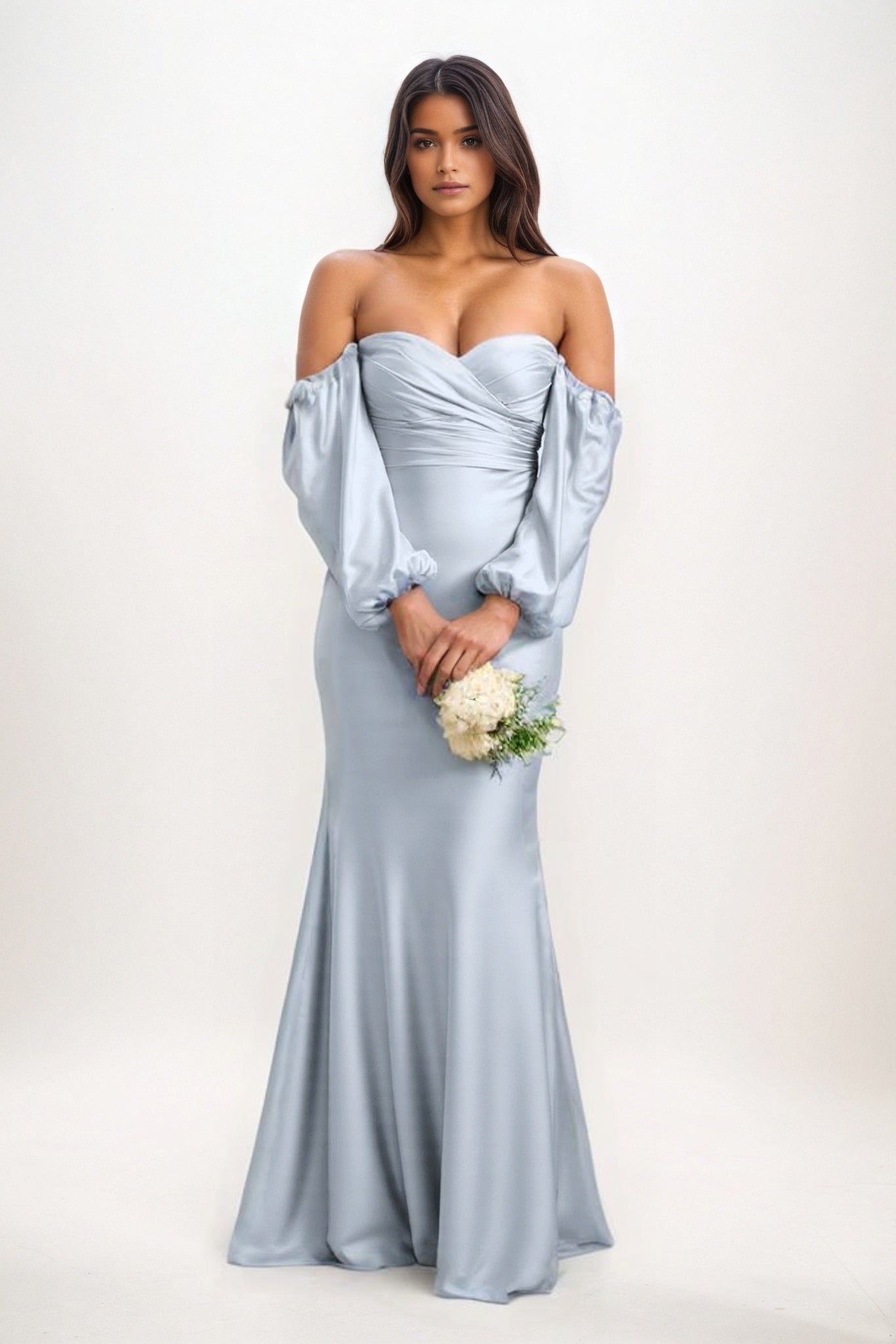 Trumpet-Mermaid Maxi Luxe Satin Bridesmaid Dress CB0817