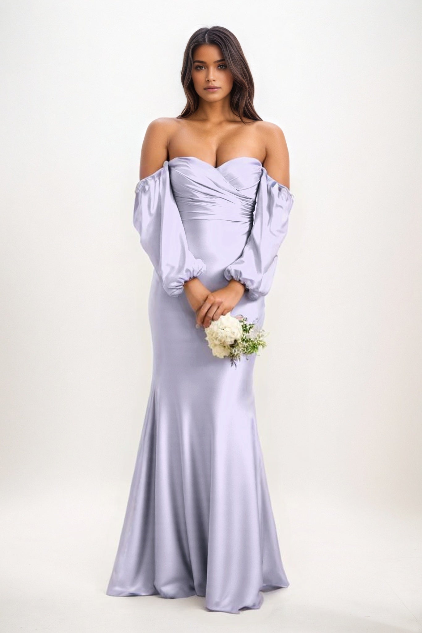 Trumpet-Mermaid Maxi Luxe Satin Bridesmaid Dress CB0817