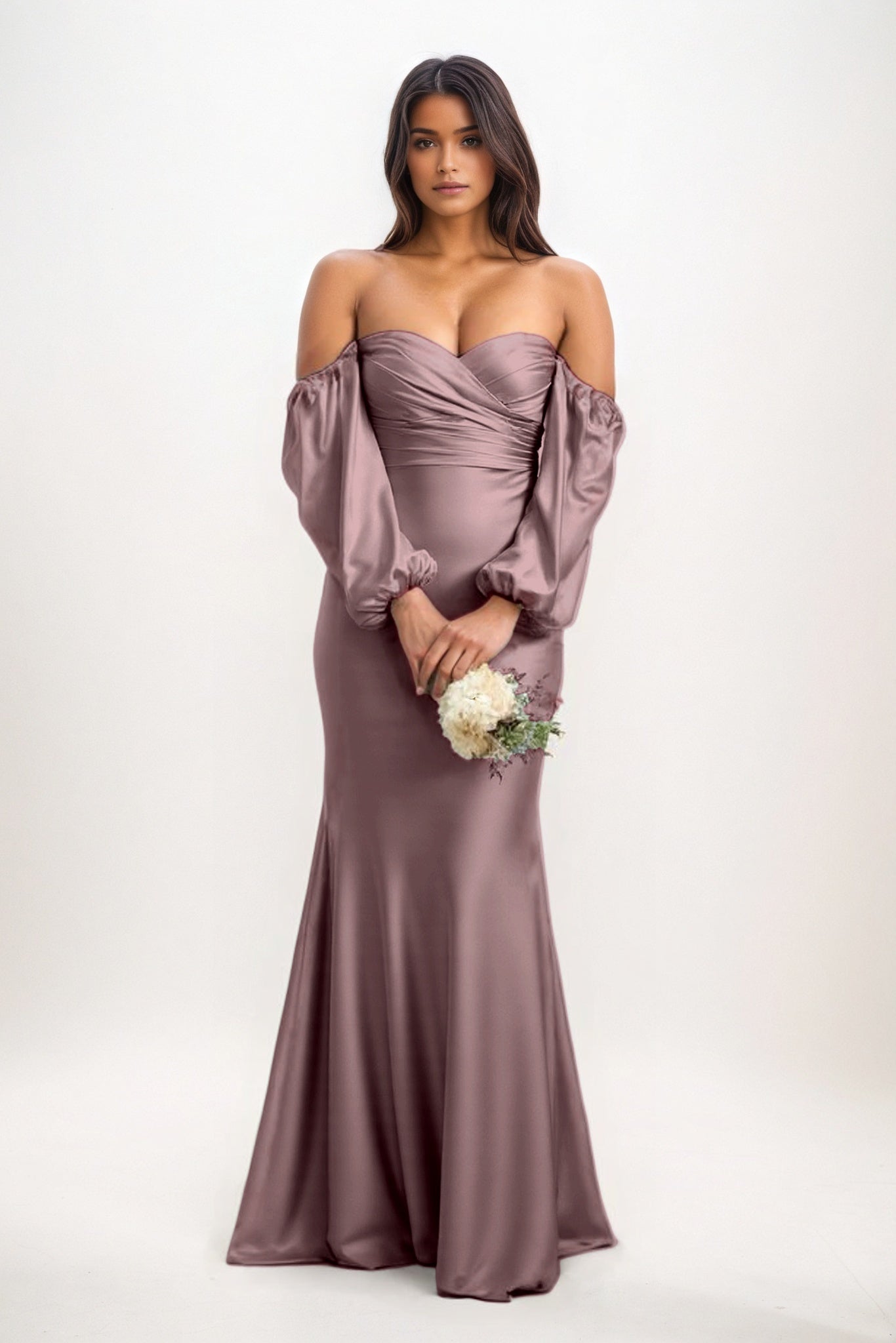 Trumpet-Mermaid Maxi Luxe Satin Bridesmaid Dress CB0817