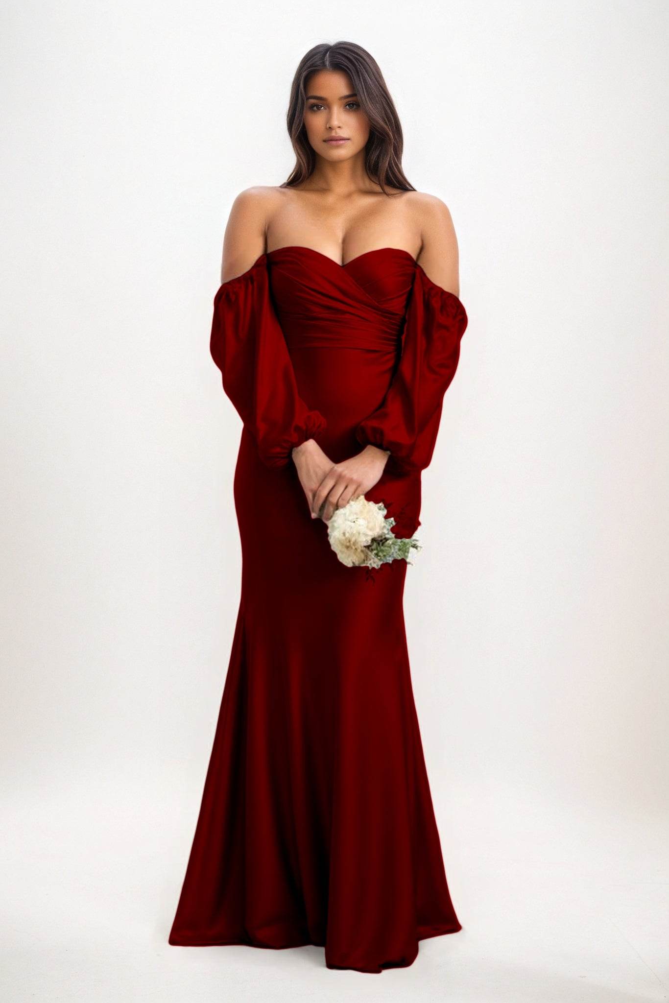 Trumpet-Mermaid Maxi Luxe Satin Bridesmaid Dress CB0817 - COCOMELODY