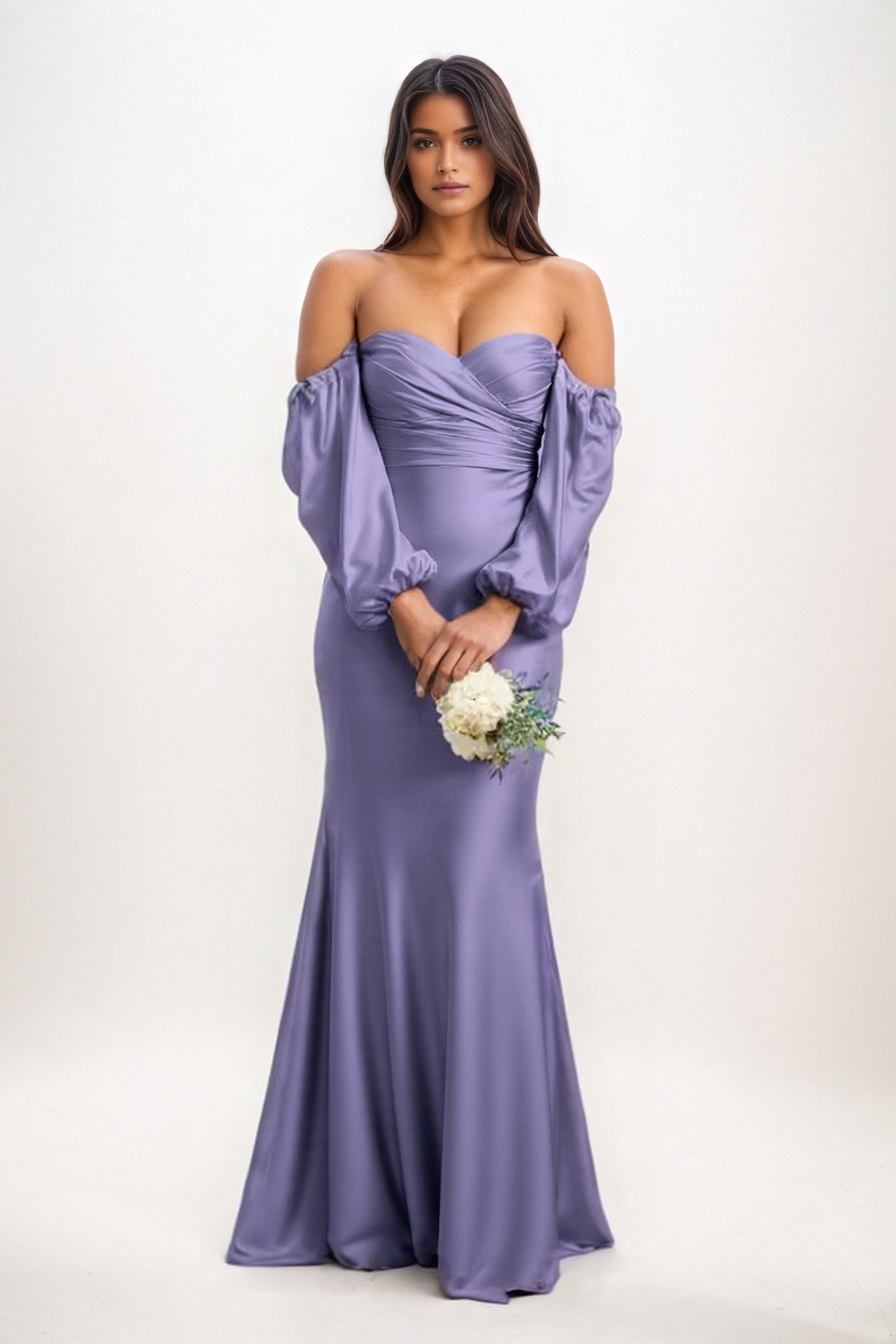 Trumpet-Mermaid Maxi Luxe Satin Bridesmaid Dress CB0817