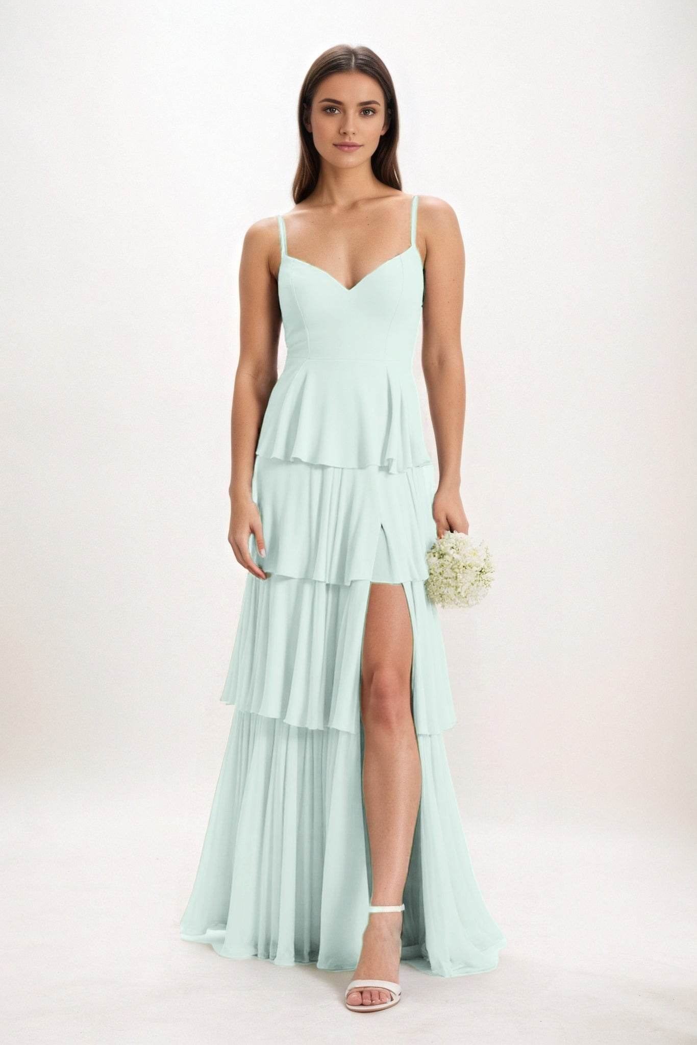 Ball Gown Maxi Chiffon Bridesmaid Dress CB0818 - COCOMELODY