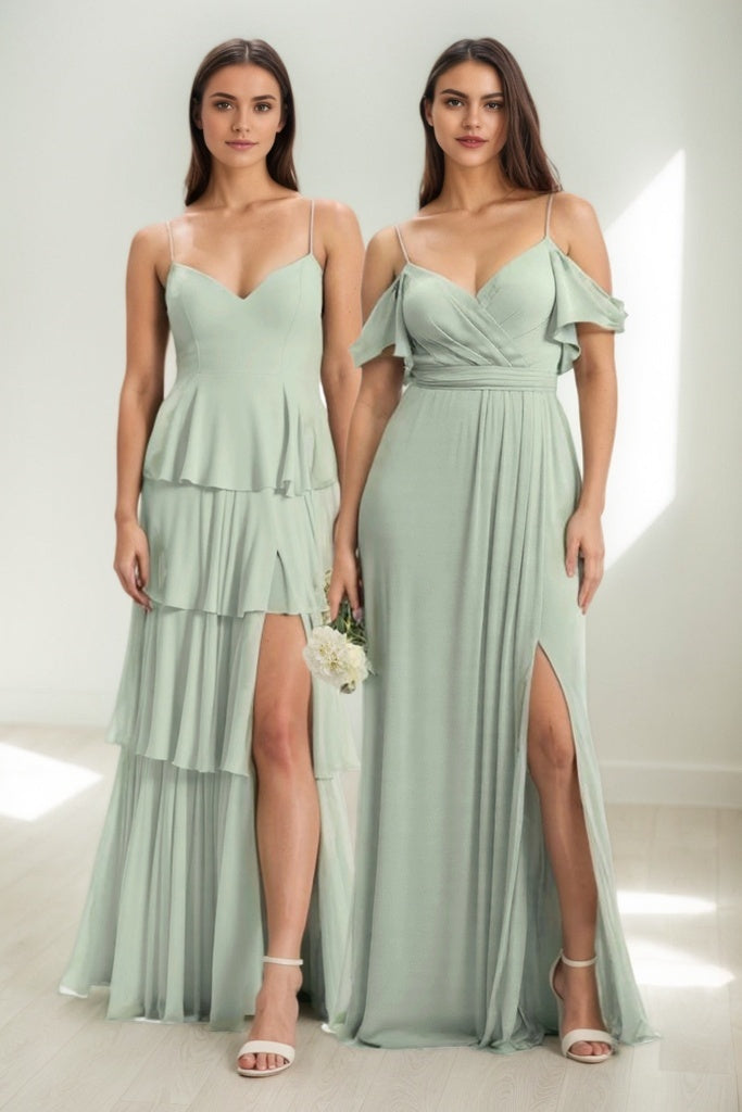 A-Line Maxi Chiffon Bridesmaid Dress CB0820