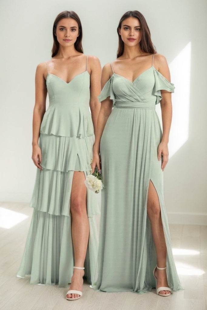 A-Line Maxi Chiffon Bridesmaid Dress CB0820 - COCOMELODY
