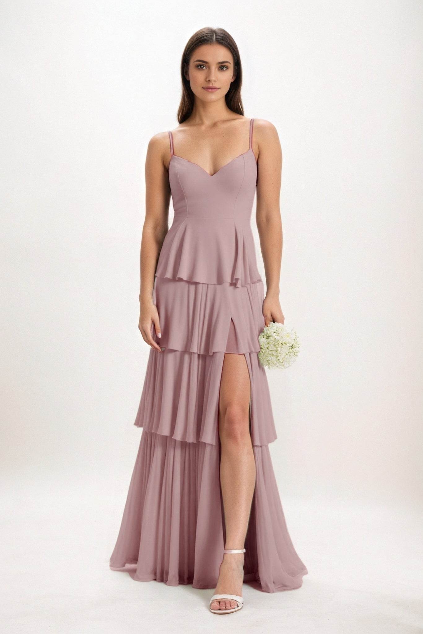 Ball Gown Maxi Chiffon Bridesmaid Dress CB0818 - COCOMELODY