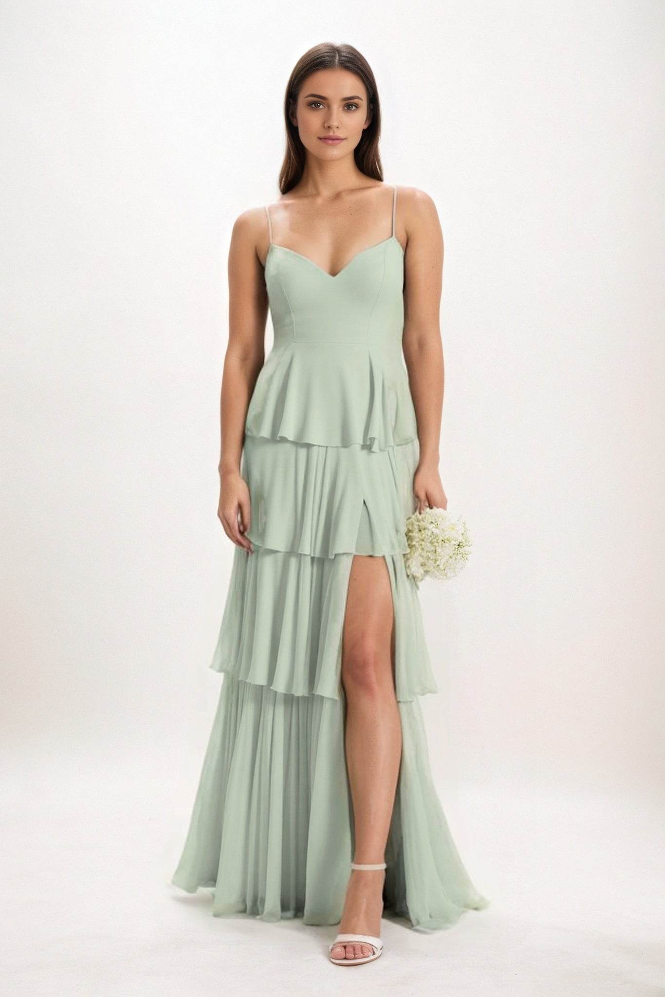 Ball Gown Maxi Chiffon Bridesmaid Dress CB0818 - COCOMELODY