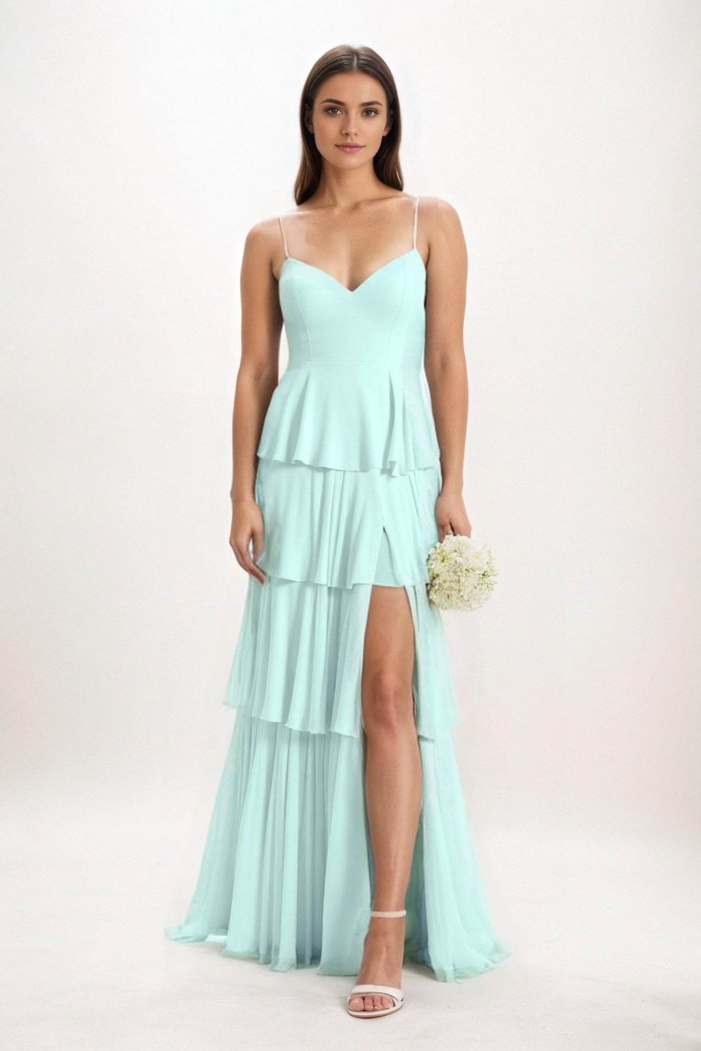 Ball Gown Maxi Chiffon Bridesmaid Dress CB0818 - COCOMELODY