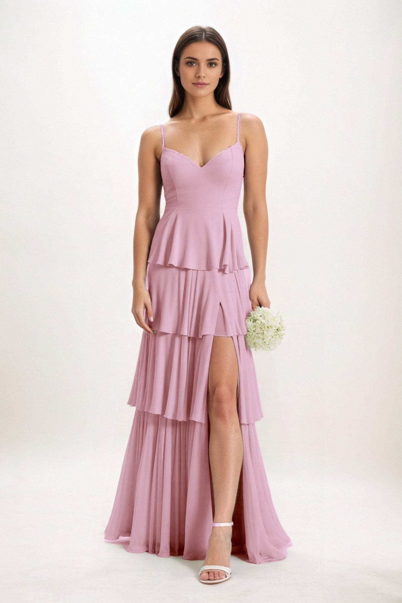 Ball Gown Maxi Chiffon Bridesmaid Dress CB0818 - COCOMELODY