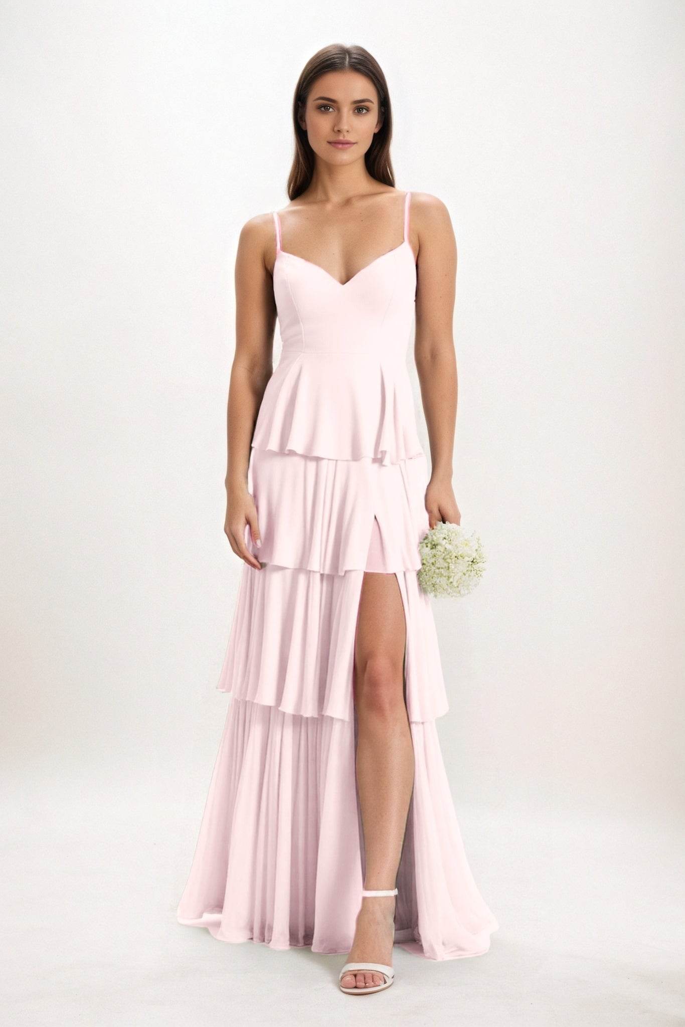 Ball Gown Maxi Chiffon Bridesmaid Dress CB0818 - COCOMELODY